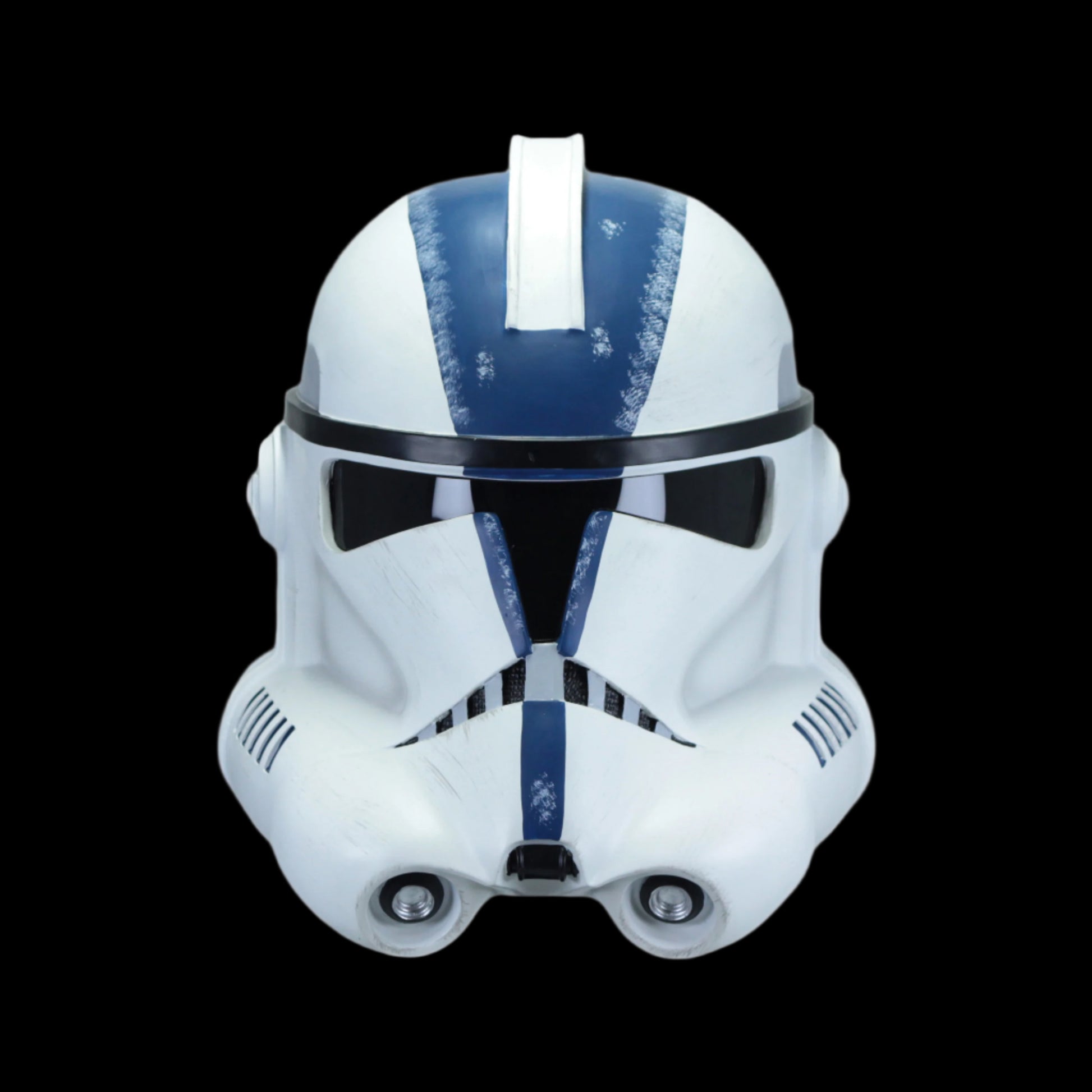 Clone Trooper helmet from Star Wars on a black background