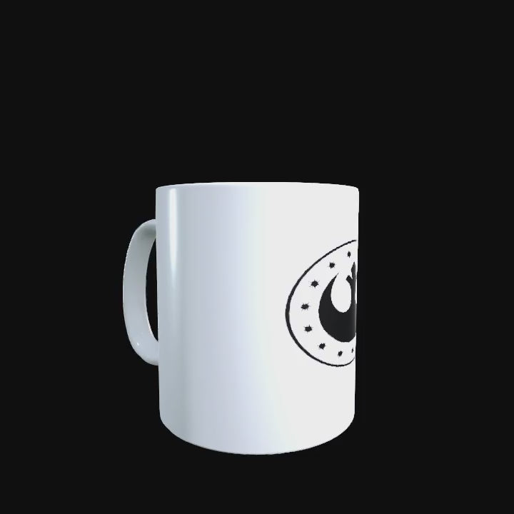 The New Republic logo on a white ceramic mug
