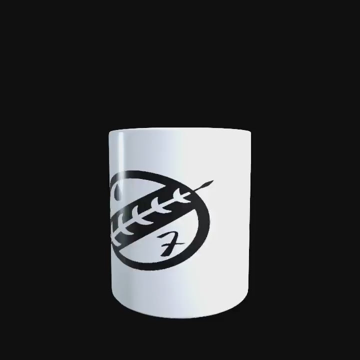 Boba Fett Crest logo on a white ceramic mug