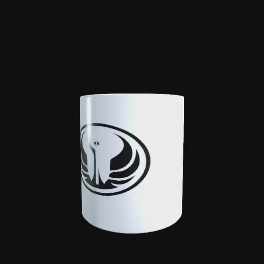 Old Galactic Republic logo on a white ceramic mug