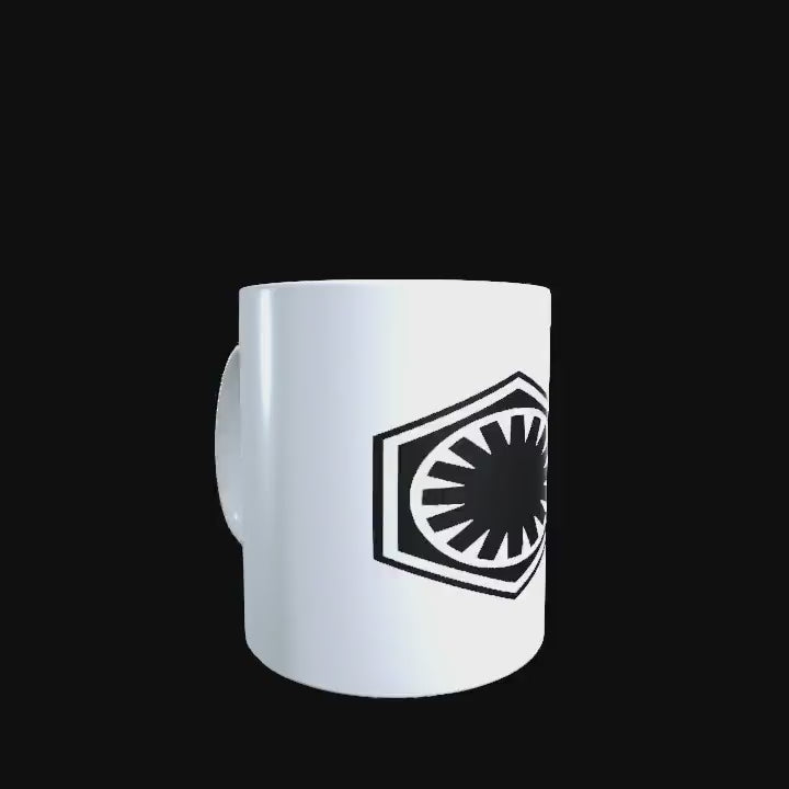 First Order logo on a white ceramic mug