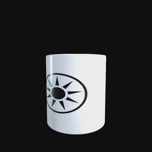 Dark Lord of the Sith logo on a white ceramic mug
