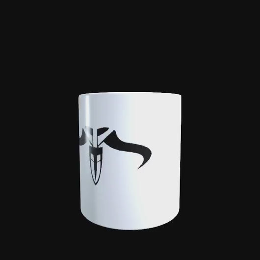 Tru Mandalorians logo on a white ceramic mug